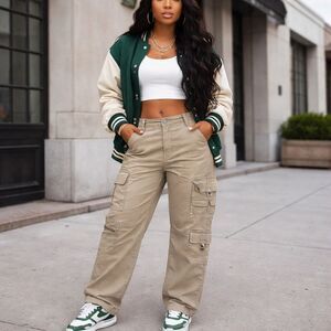 COLUMBIA Women’s Tan Cargo Pants Size 14 Hiking Utility Outdoors